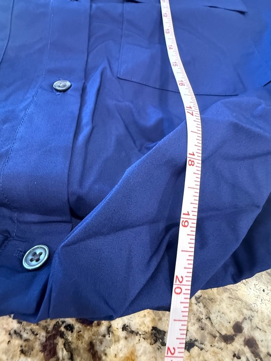 Banana Republic Factory vibrant blue crop button up top SZ XL - Picture 9 of 11